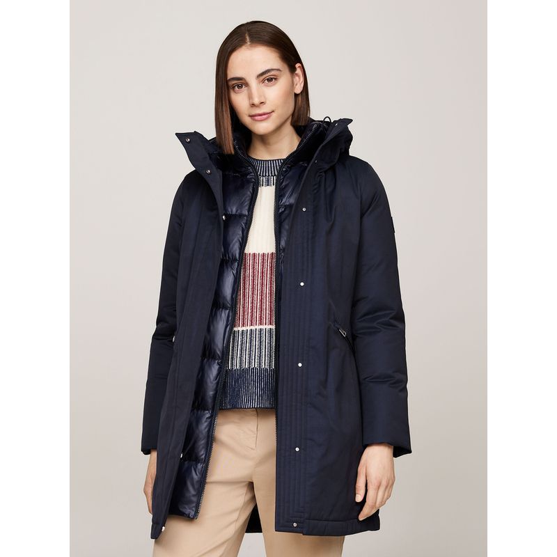 TOMMY HILFIGER - Parka Acolchada Con Gorro Azul Tommy Hilfiger