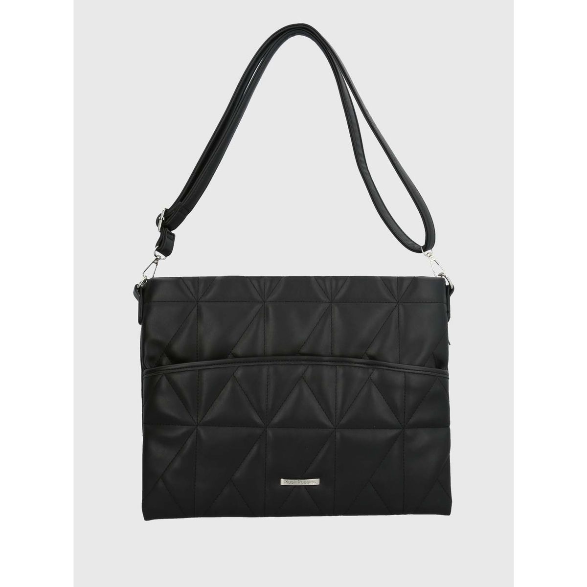 HUSH PUPPIES - Bolso Notebook Ecocuero Mujer Quilt Negro HUSH PUPPIES