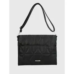 HUSH PUPPIES - Bolso Notebook Ecocuero Mujer Quilt Negro
