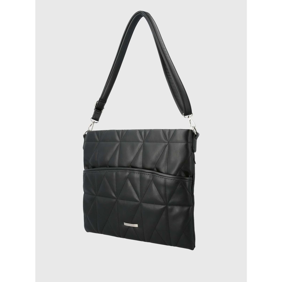 HUSH PUPPIES - Bolso Notebook Ecocuero Mujer Quilt Negro HUSH PUPPIES