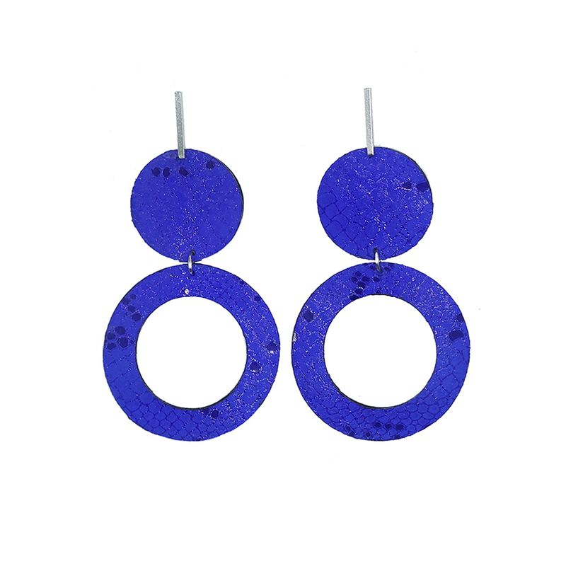 JARDIN DEL ESTE - Aros Azul de cuero argollas