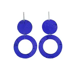 JARDIN DEL ESTE - Aros Azul de cuero argollas