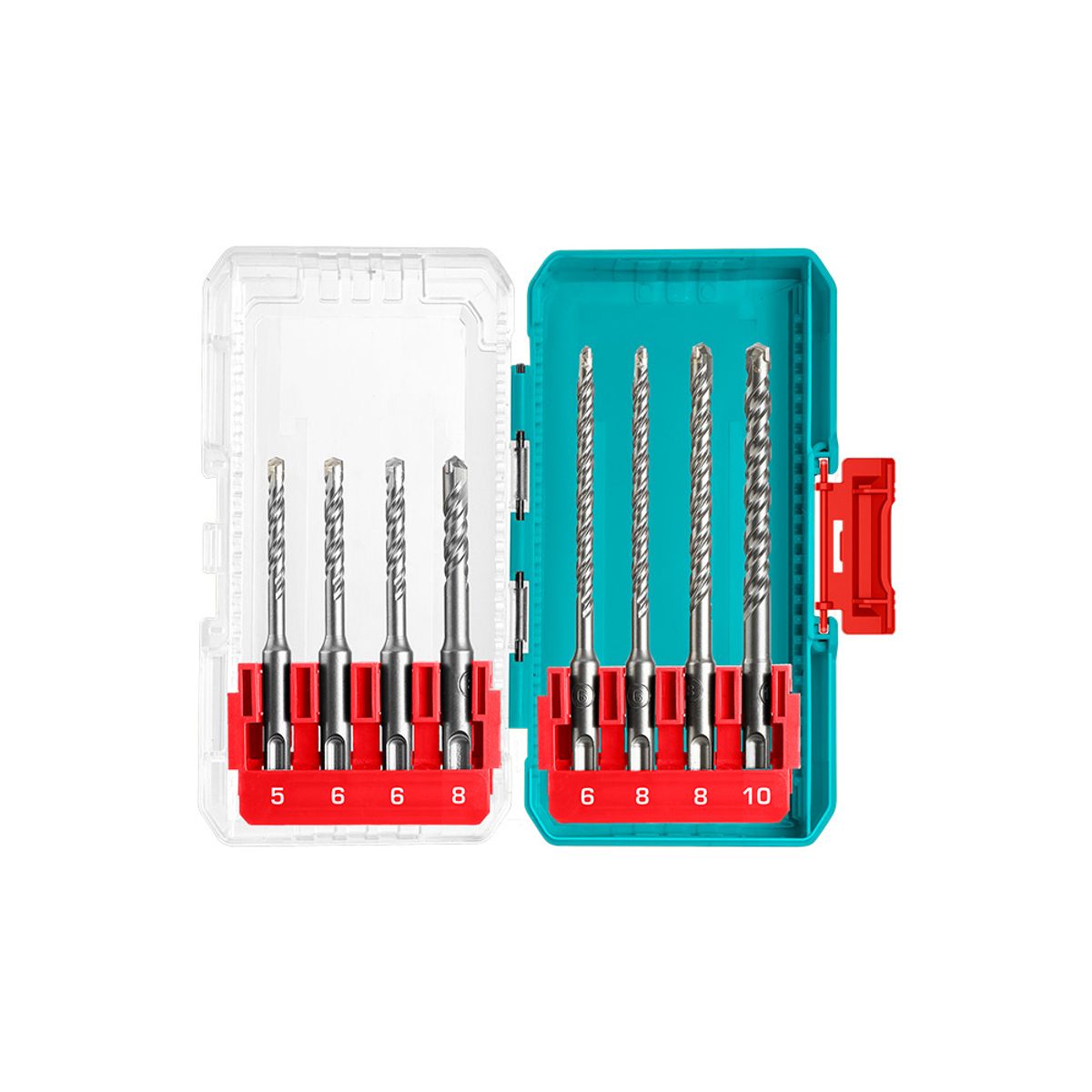 TOTAL TOOLS - Set 8 Piezas Brocas SDS Plus TOTAL