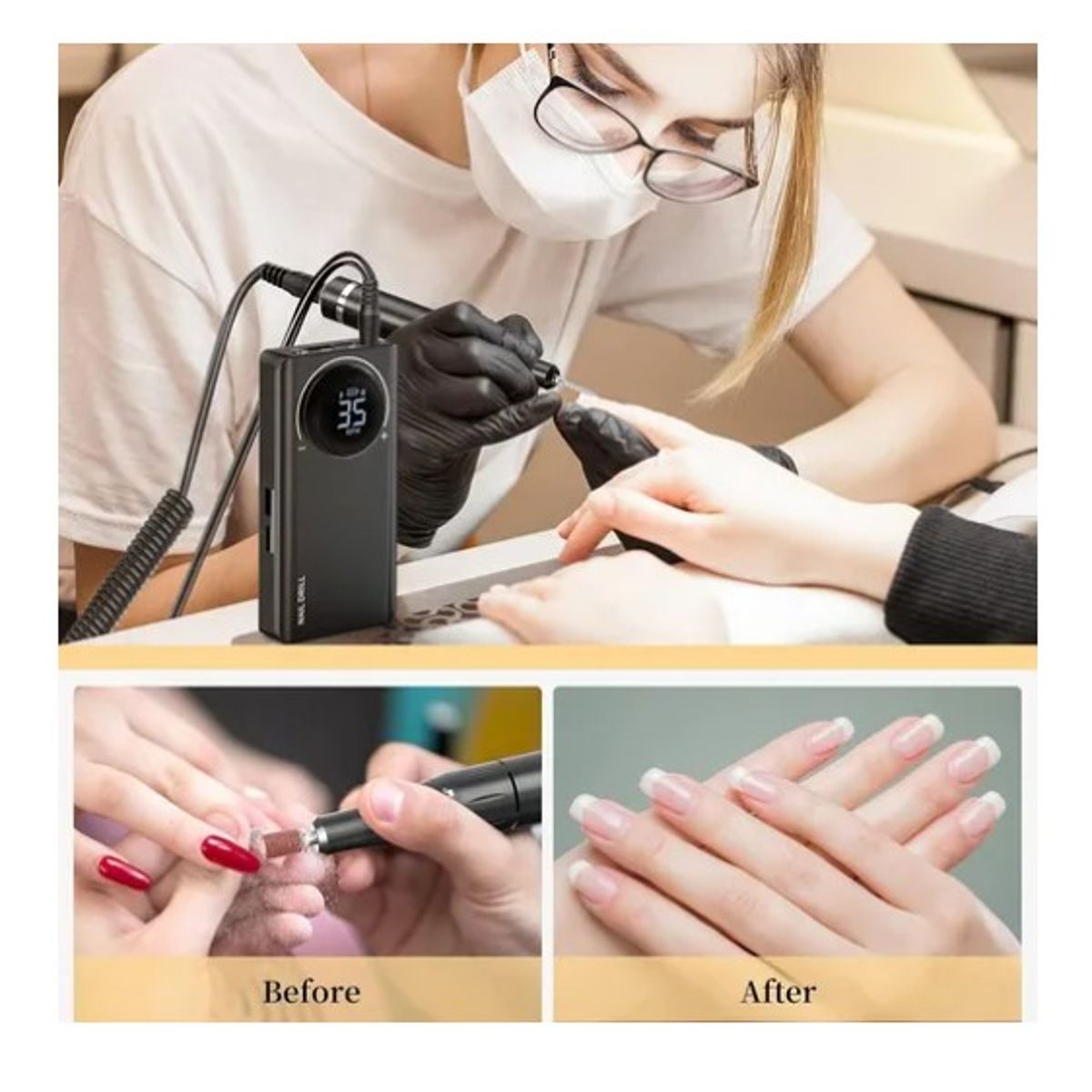 OFERTABKN - Torno Inalámbrico Profesional Manicure 35000rpm Portátil