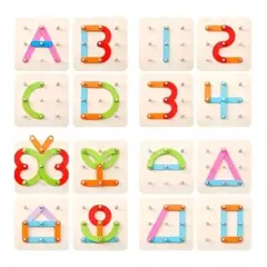 GENERICO - Puzzle Niños Encaje Con Forma Letras Y Números Madera