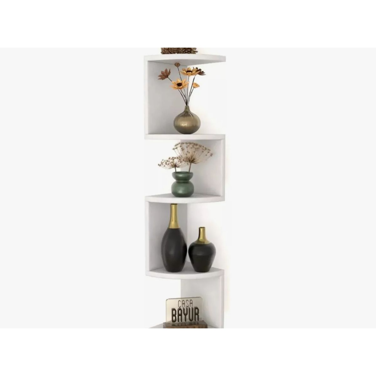 GENERICO - Repisa Esquinero Flotante 5 Niveles Decoración Moderna Blanco