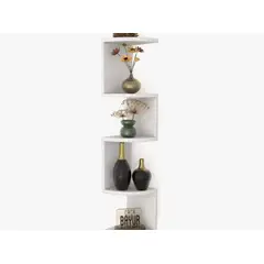 GENERICO - Repisa Esquinero Flotante 5 Niveles Decoración Moderna Blanco