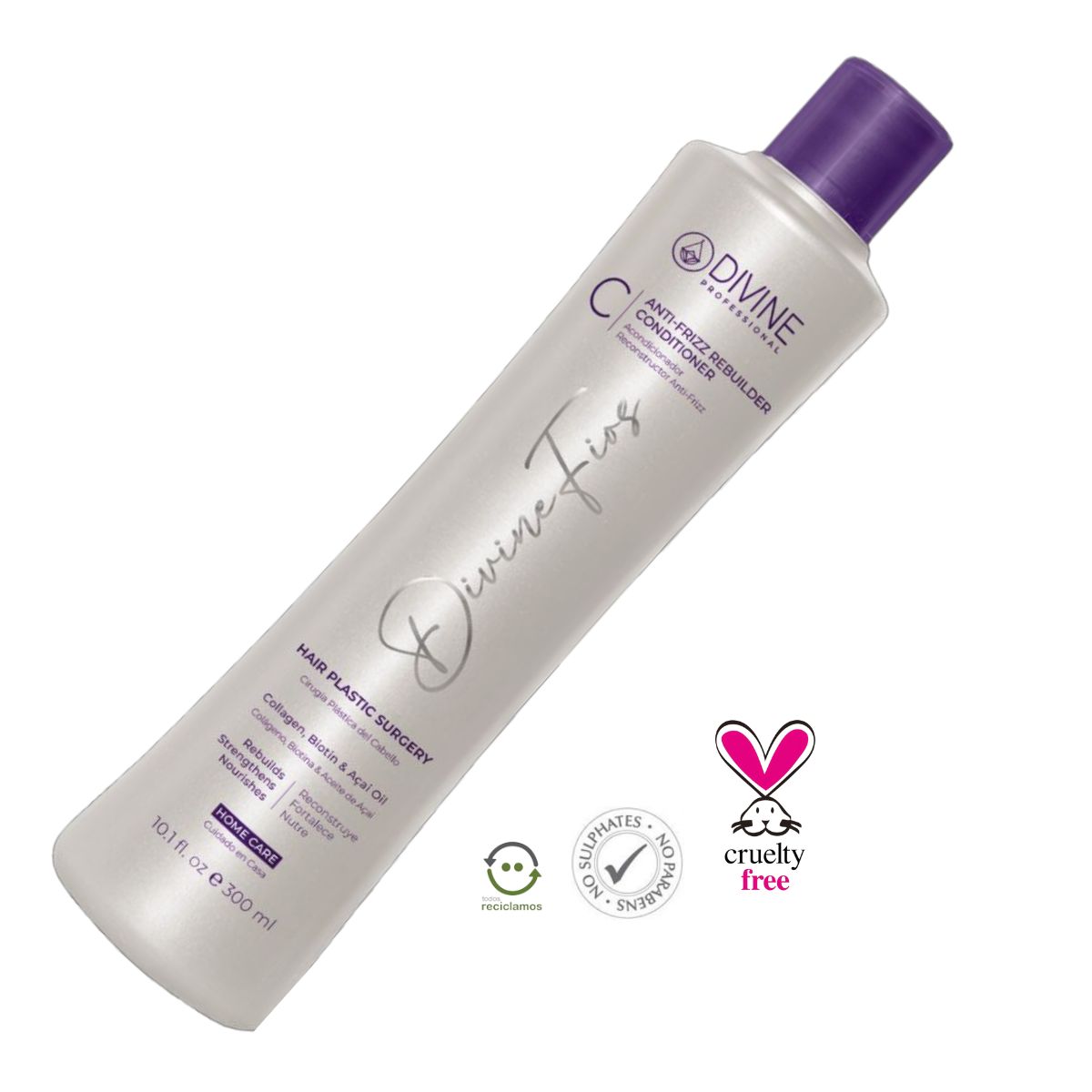 DIVINE PROFESSIONAL - Acondicionador Reconstructor Anti-Frizz Divine Professional 300 Ml