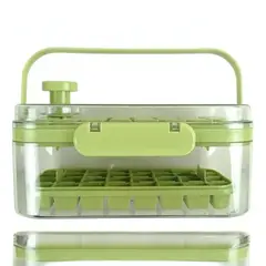 ANGELES DEL HOGAR - BANDEJA PARA CUBITOS DE HIELO 2 EN 1 CON TAPA Y CONTENEDOR