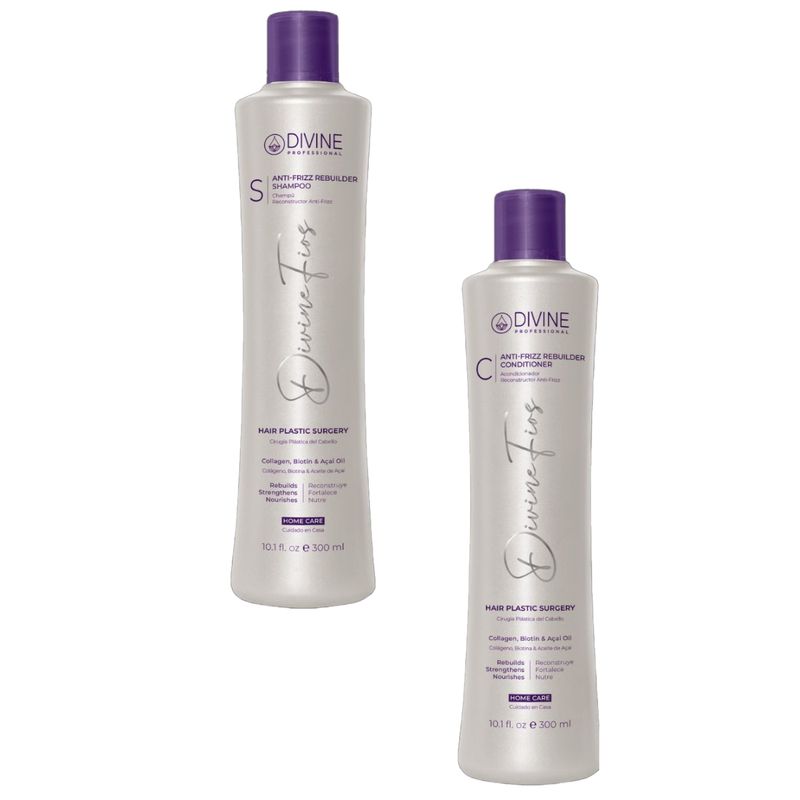 DIVINE PROFESSIONAL - PACK Shampoo y Acondicionador Anti-Frizz Divine Professional 300 Ml C/U