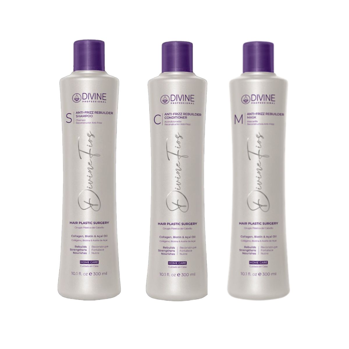 DIVINE PROFESSIONAL - PACK Shampoo + Acondicionador + Mascara Divine Professional 300 Ml C/U