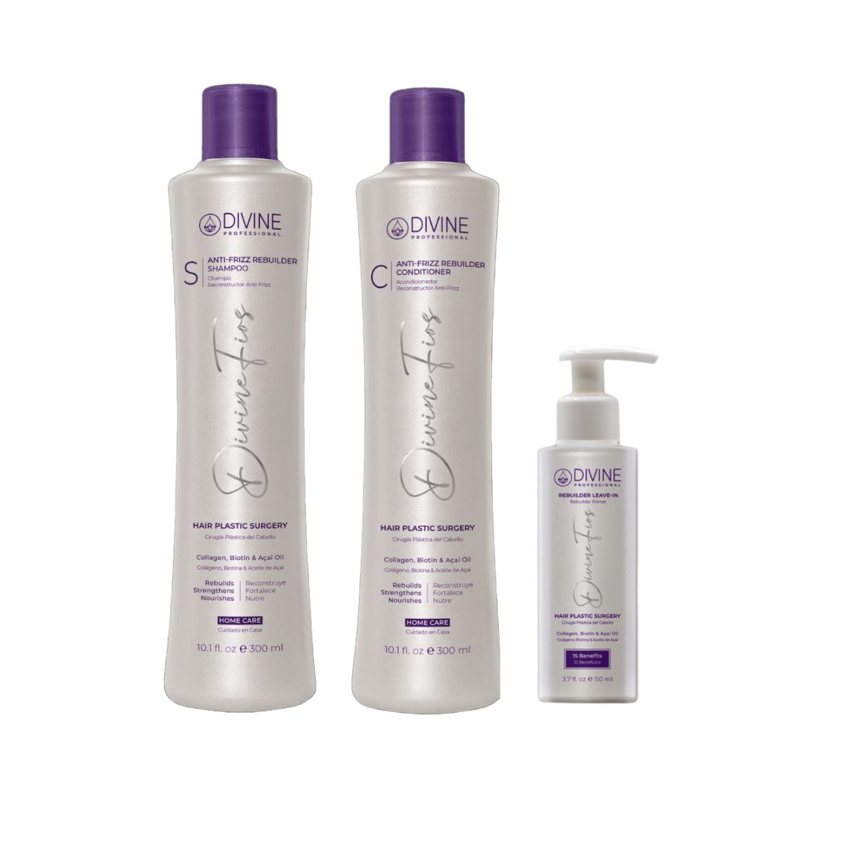 DIVINE PROFESSIONAL - PACK Shampoo + Acondicionador + Leave-In Divine Professional