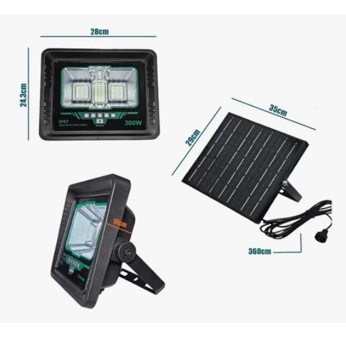 OFERTABKN - Foco Solar Reflector 300w Ip67 + Panel Solar +control Remoto