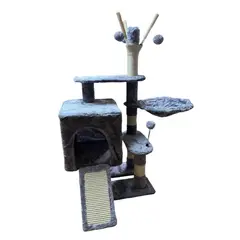 GENERICO - Torre Arbol Casa Rascador Juguete Gatos Terciopelo - Gris