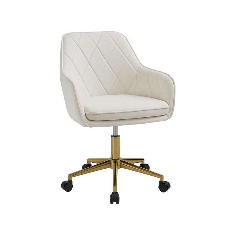 GENERICO - Silla diamante escritorio con ruedas velvet beige