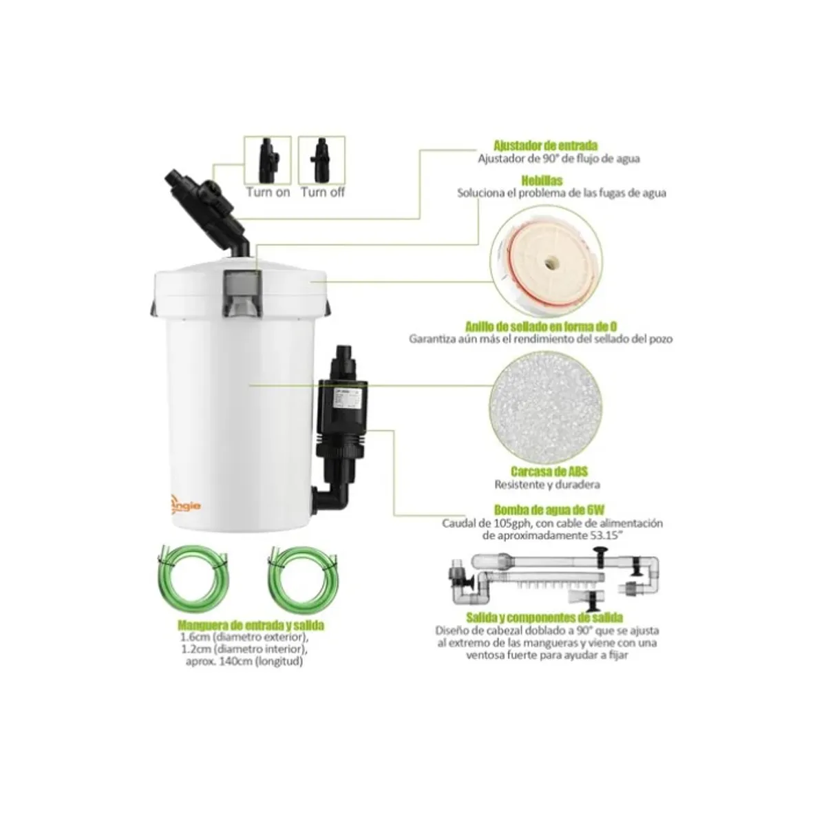 OFERTABKN - Filtro Canister Hw-603b 400 L/h Para Acuarios 220v