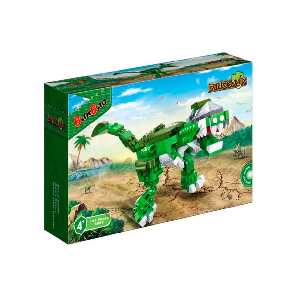 BANBAO - Set Bloques Dinosaurio Alosaurio Verde 135 Piezas Banbao