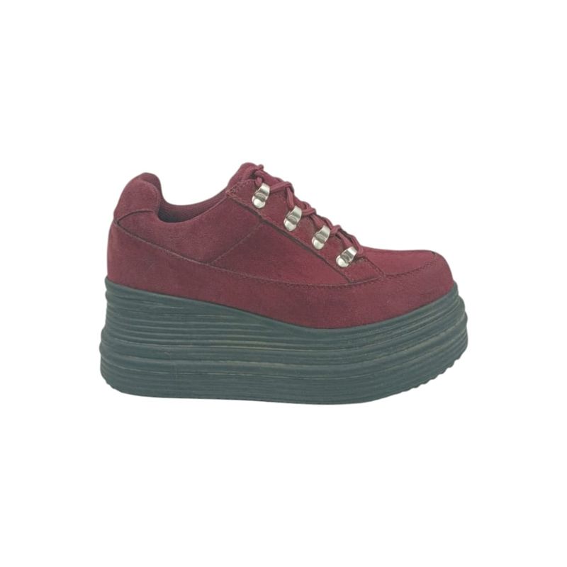 HERIEL - Zapatilla Burdeos Plataforma Mujer