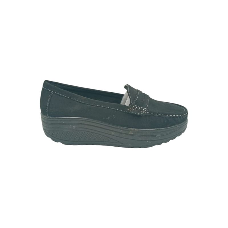 HERIEL - Mocasín Negro Plataforma Mujer