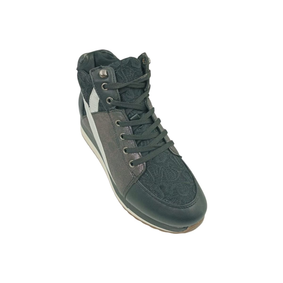 HERIEL - Zapatilla Negra Caña Mujer