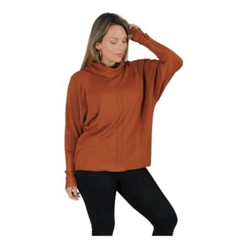 MPROPIA - TEJIDO TIPO SPANDEX. MANGA LARGA. SWEATER CUELLO ALTO HILO 6021