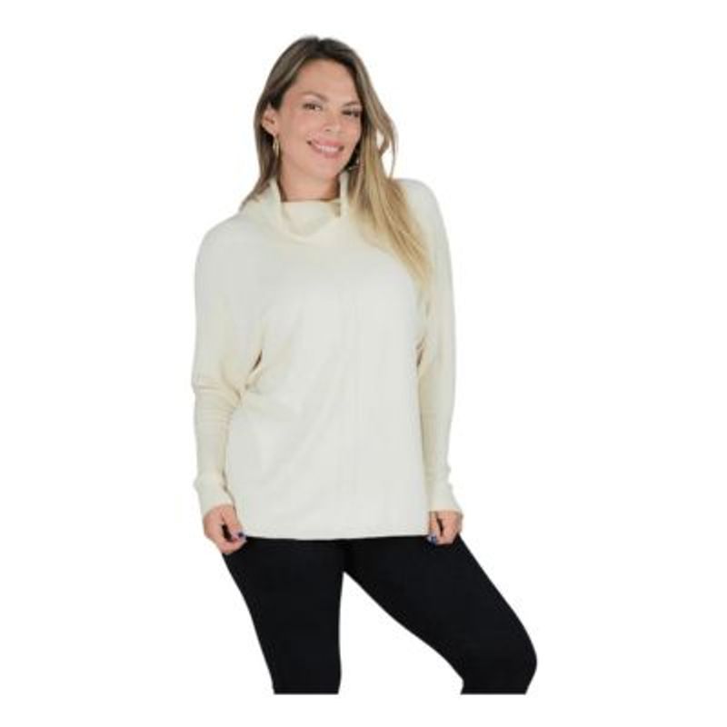 MPROPIA - TEJIDO TIPO SPANDEX. MANGA LARGA. SWEATER CUELLO ALTO HILO 6021