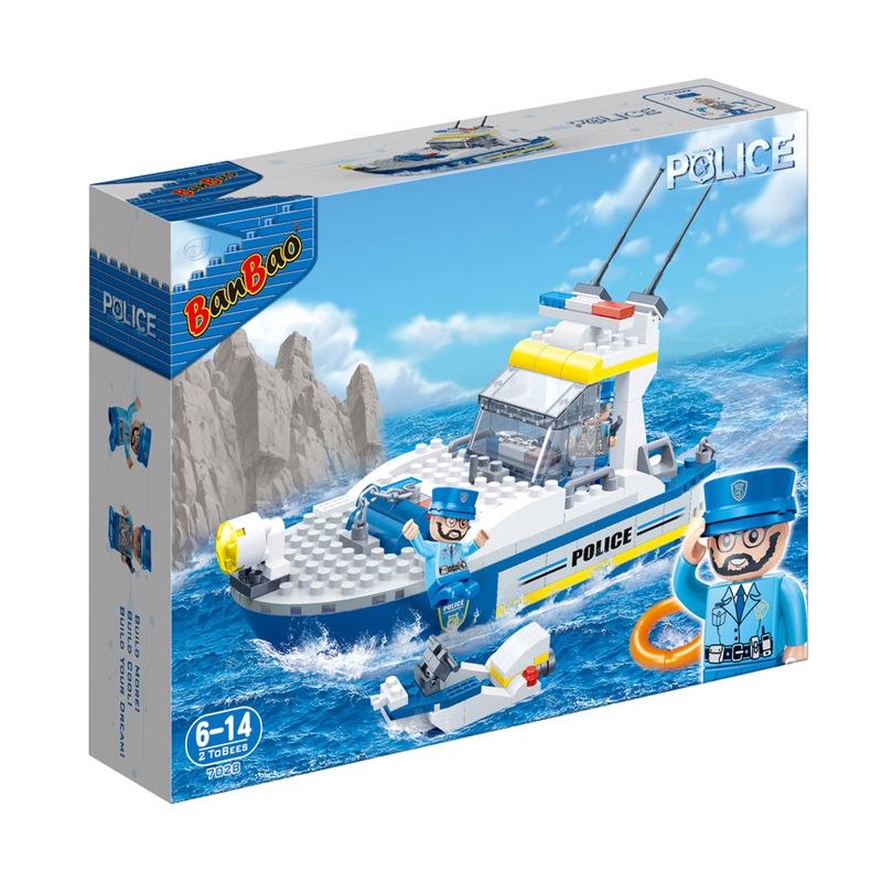 BANBAO - Set de Bloques de Construcción Barco de Policía Banbao