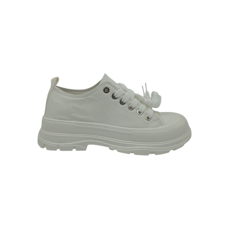 HERIEL - Zapatilla Blanca Textil Mujer