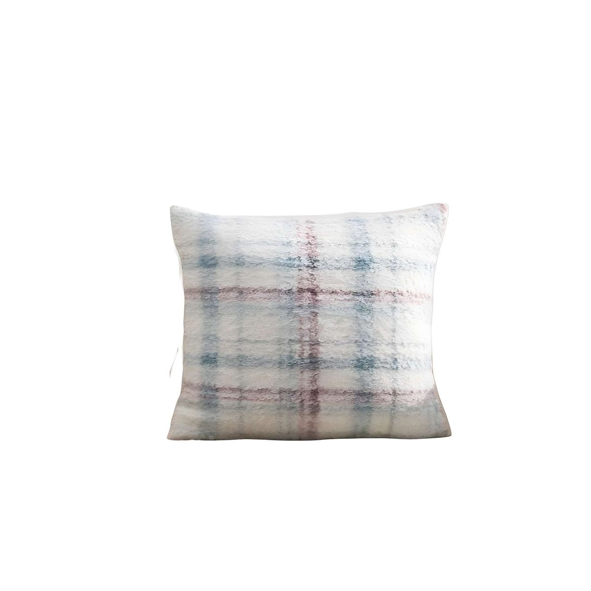 GENERICO - SET DE 2 FUNDAS PELUDAS CUADRILLE FELPA 45X45 CELESTE
