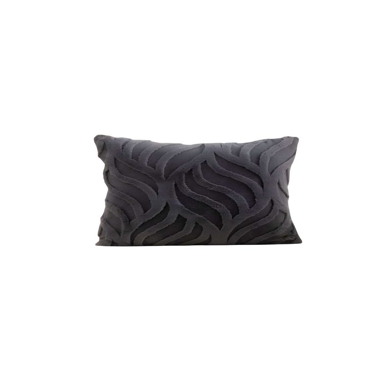 GENERICO - SET DE 4 FUNDAS PELUDAS HOJA 45X45 NEGRO