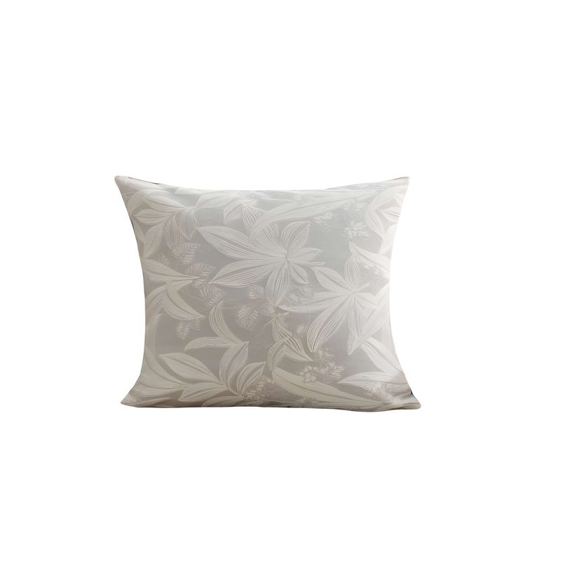 GENERICO - SET DE 4 FUNDAS PELUDAS DE HOJAS 45X45 GRIS