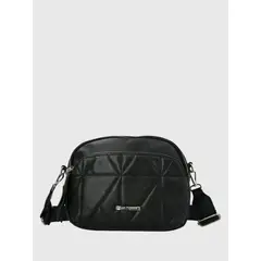 HUSH PUPPIES - Cartera Ecocuero Mujer Quilt Cross Negro