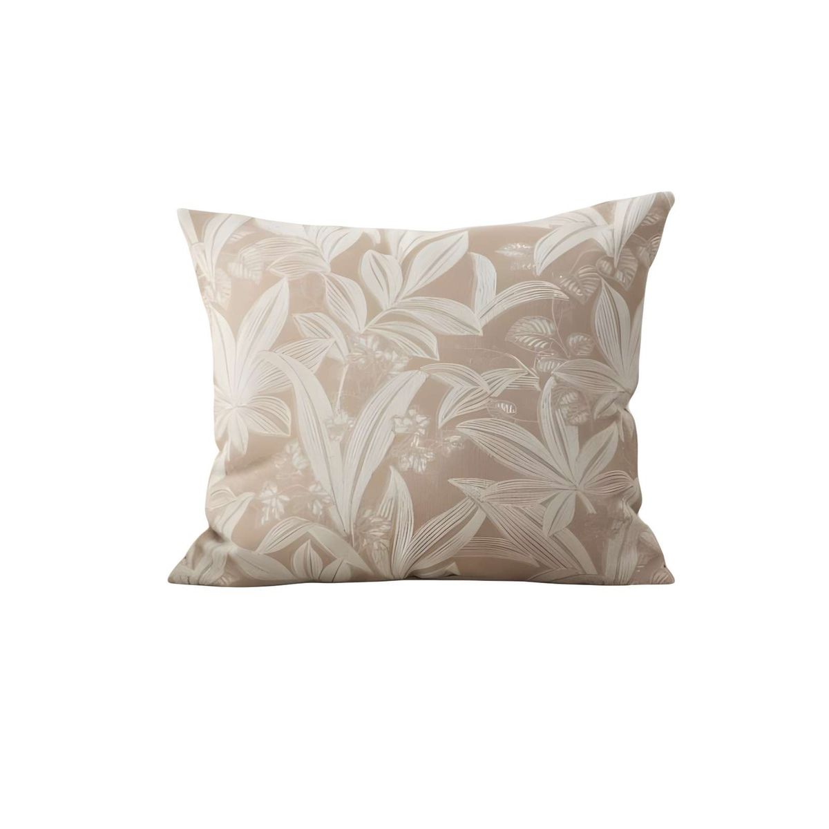 GENERICO - SET DE 2 FUNDAS PELUDAS DE HOJAS 45X45 BEIGE