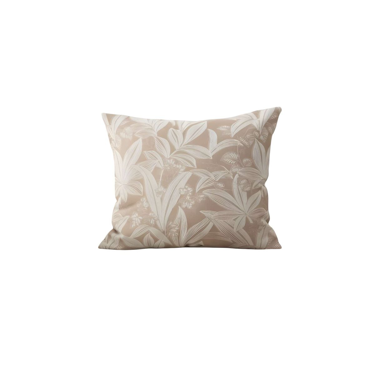 GENERICO - SET DE 2 FUNDAS PELUDAS DE HOJAS 45X45 BEIGE