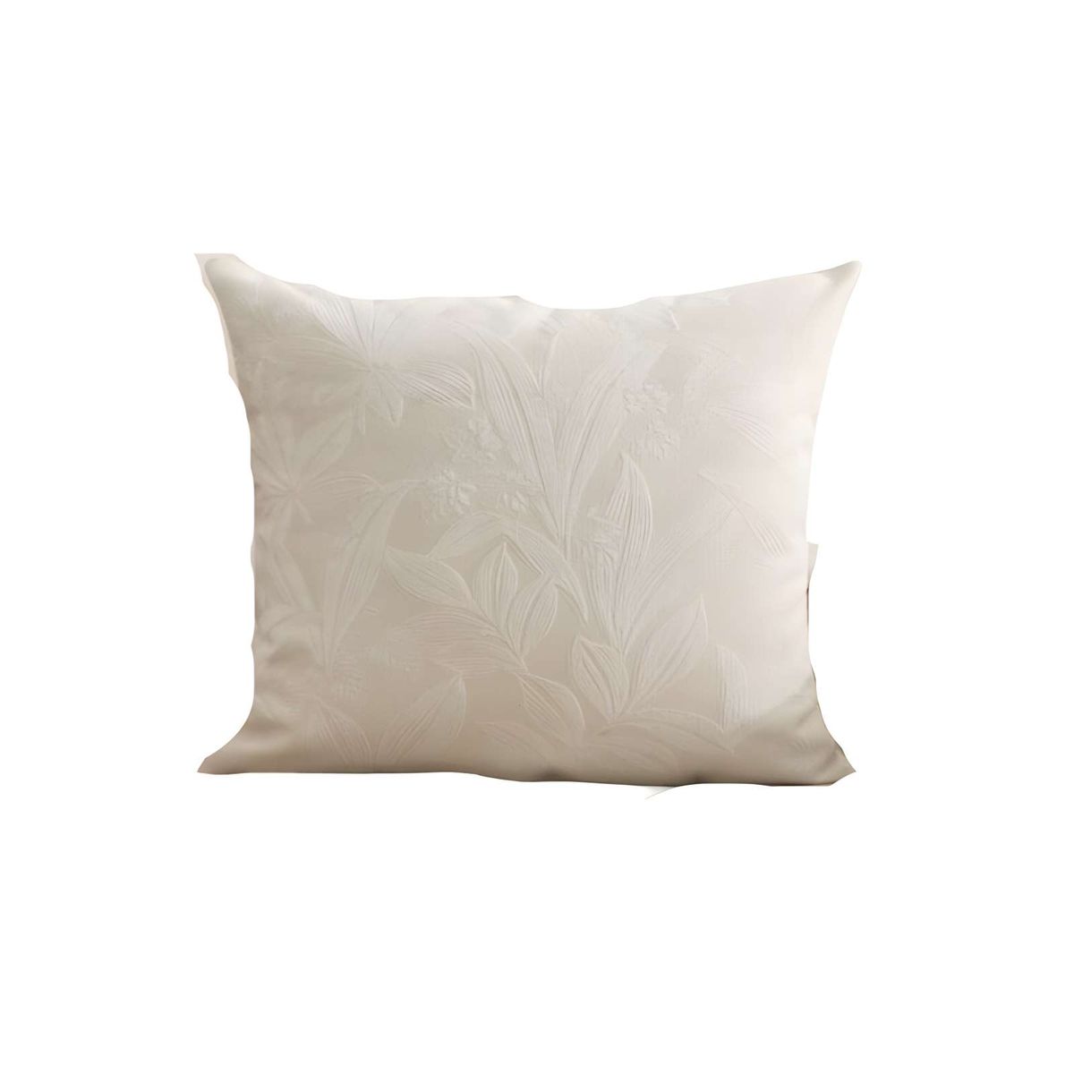 GENERICO - SET DE 4 FUNDAS PELUDAS DE HOJAS 45X45 BLANCO