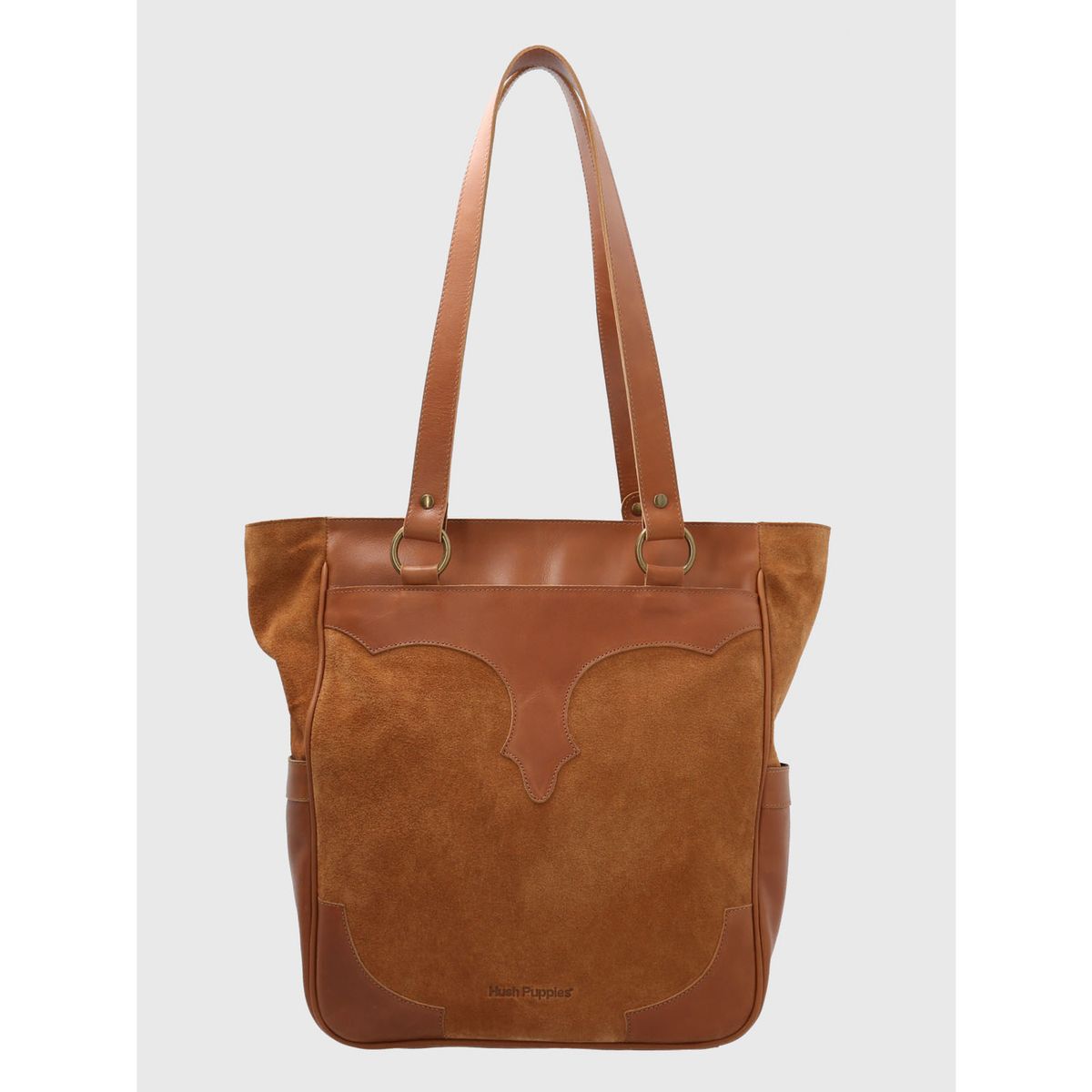 HUSH PUPPIES - Cartera Cuero Mujer Duke Tote Café HUSH PUPPIES