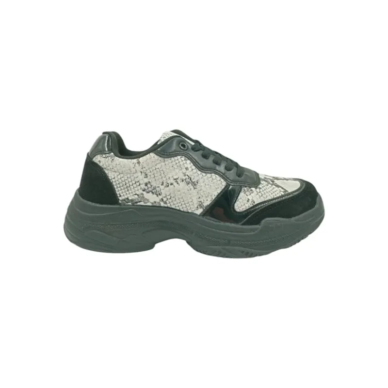 HERIEL - Zapatilla Negra Print Plataforma Mujer
