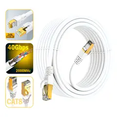 GENERICO - Cable De Red Cat8 Utp Oro 24k De 40mts Wifi7 40gbps Sftp