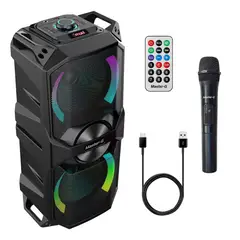 MASTER G - Parlante Karaoke Bluetooth Luxor 65” X2 con luz y Micrófono