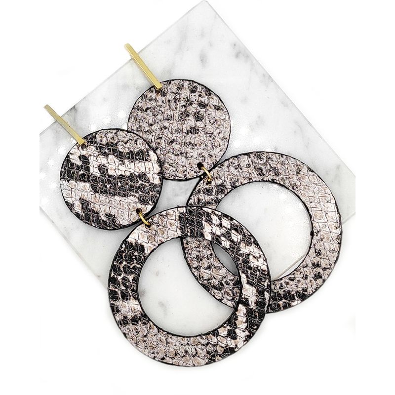 JARDIN DEL ESTE - Aros print de cuero argollas