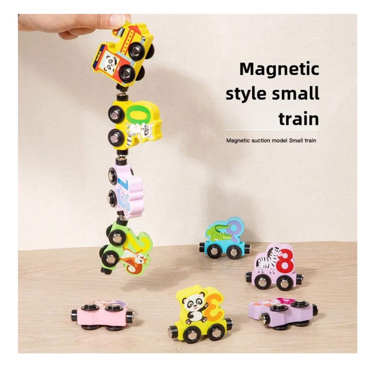 GENERICO - Trencito Educativo Didáctico Imantado De Madera Animales