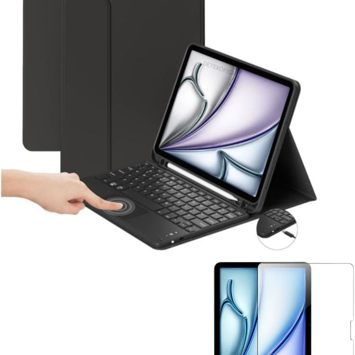 GENERICO - Funda + Teclado Touchpad Para iPad Air 11 M3 2025 + Vidrio
