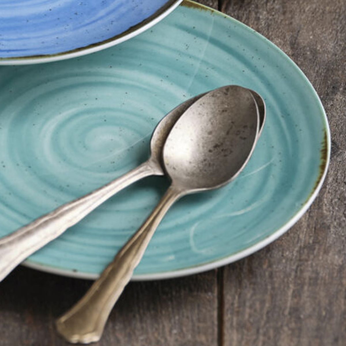 COSTA VERDE - Plato Porcelana Entrada Rústico 21Cm Azul Set 6 pcs