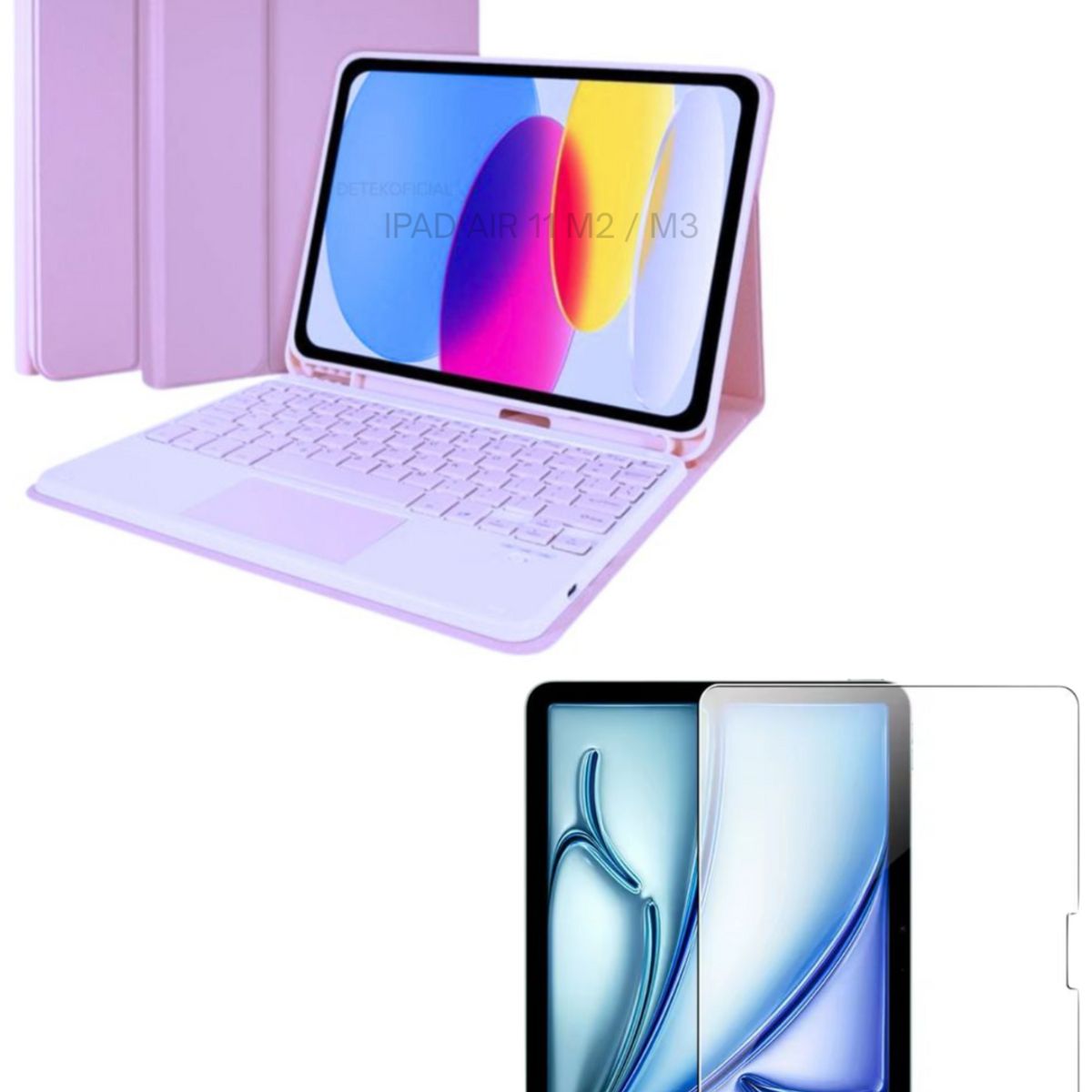 GENERICO - Funda + Teclado Touchpad Para iPad Air 11 M3 2025 + Vidrio