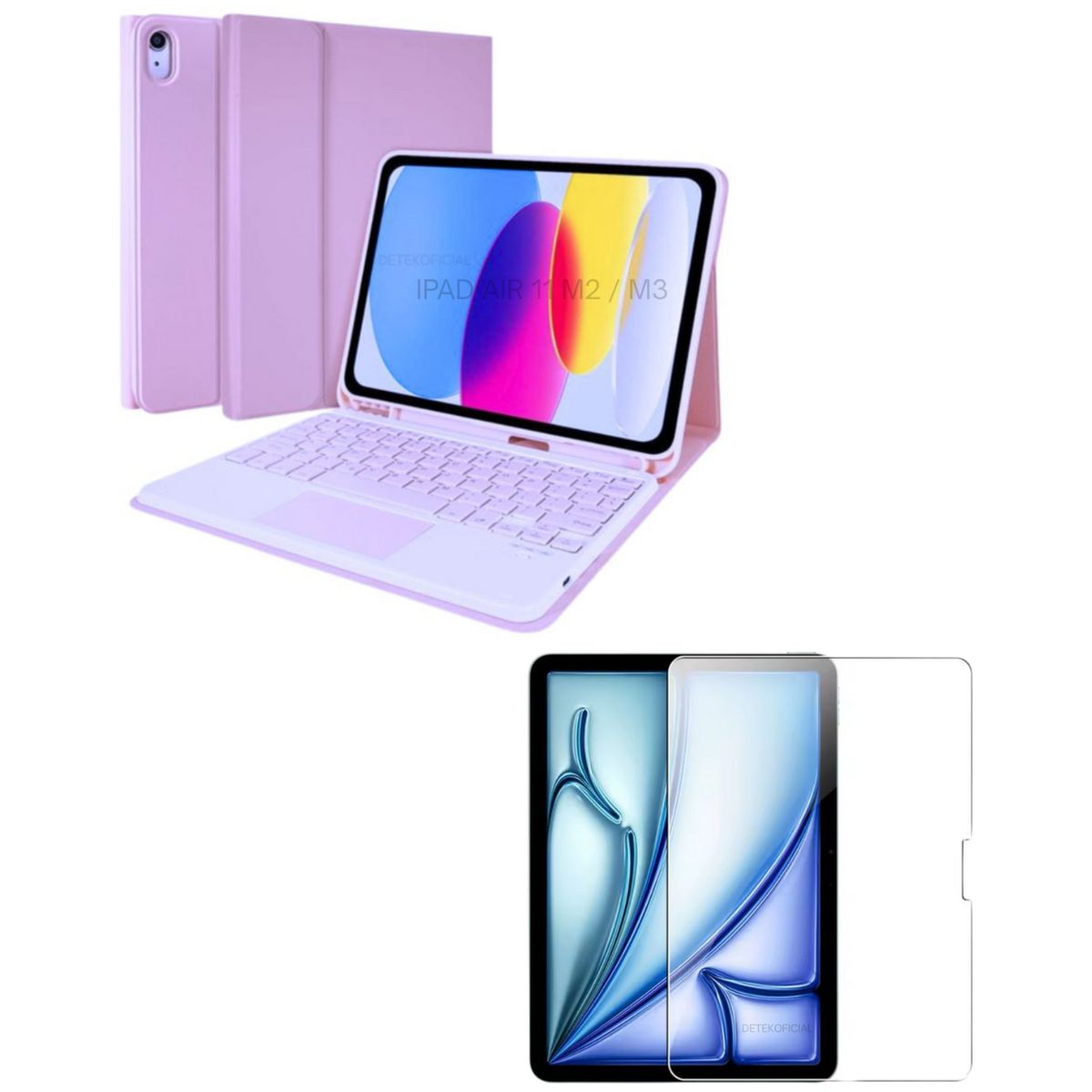 GENERICO - Funda + Teclado Touchpad Para iPad Air 11 M3 2025 + Vidrio