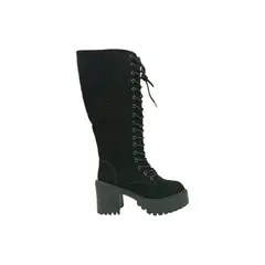 HERIEL - Bota Negra Plataforma Mujer