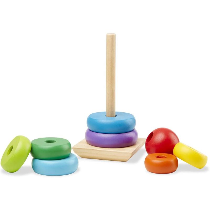 GENERICO - Juego Didáctico Madera Torre Aros Niños Bebe Educativo