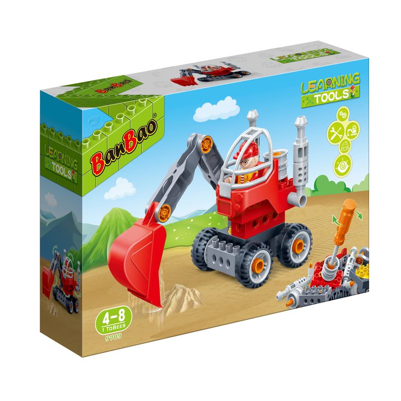 BANBAO - Set de Bloques Armables Learning Tool Retroescabadora BanBao