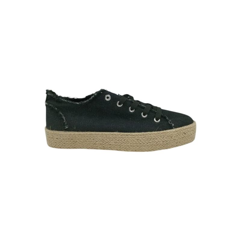 HERIEL - Zapatilla Negra Textil Mujer