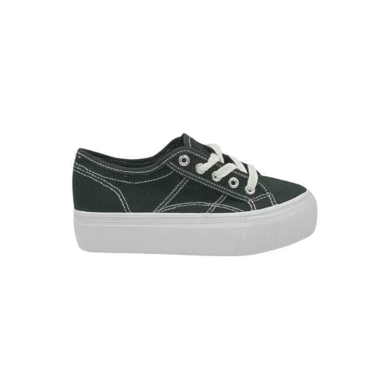 HERIEL - Zapatilla Negra Textil Mujer